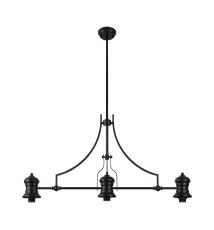 Peninaro (FRAME ONLY) Linear Multi Height Pendant, 3 x E27,Matt Black