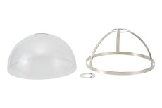 Peninaro Round 30cm Polished Nickel / Clear Glass Shade (E), With Metal Trim