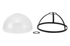 Peninaro Round 30cm Matt Black / Clear Glass Shade (E), With Metal Trim