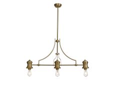 Peninaro (FRAME ONLY) Linear Multi Height Pendant, 3 x E27, Satin Gold