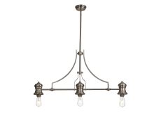Peninaro (FRAME ONLY) Linear Multi Height Pendant, 3 x E27, Satin Nickel