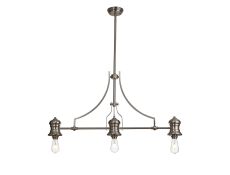 Peninaro (FRAME ONLY) Linear Pendant, 3 x E27, Satin Nickel