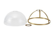 Peninaro Round 30cm Satin Gold / Clear Glass Shade (E), With Metal Trim