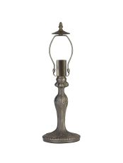 Pizzaly 47.5cm Curved Tiffany Table Lamp (FRAME ONLY), 1 x E27, Aged Antique Brass