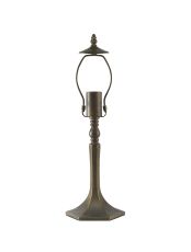 Pizzaly 48cm Octagonal Tiffany Table Lamp (FRAME ONLY), 1 x E27, Aged Antique Brass