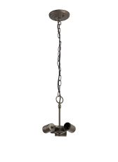Pizzaly 17cm Tiffany Suspension (FRAME ONLY), 3 x E27, Aged Antique Brass