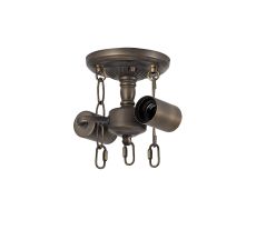 Pizzaly 14.5cm Tiffany Semi Flush (FRAME ONLY), 2 x E27, Aged Antique Brass