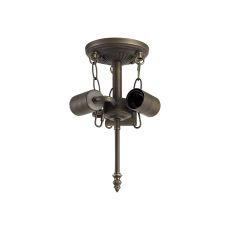 Pizzaly 17cm Tiffany Semi Flush (FRAME ONLY), 3 x E27, Aged Antique Brass