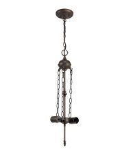Pizzaly 17cm Uplighter Tiffany Suspension (FRAME ONLY), 2 x E27, Aged Antique Brass