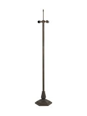 Pizzaly Octagonal Tiffany Floor Lamp Without Shade, 2 x E27, Aged Antique Brass