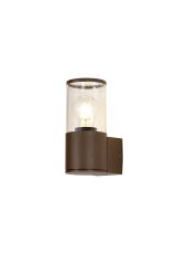 Pizzasy Wall Lamp 1 x E27, IP54, Matt Brown/Clear, 2yrs Warranty