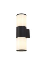 Pizzasy Wall Lamp 2 x E27, IP54, Anthracite/Opal, 2yrs Warranty