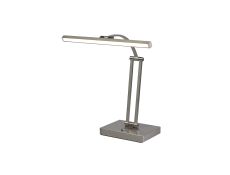 Polenta 1 Arm Table Lamp. 1 x 6W LED, 3000K, 470lm, Satin Nickel, 3yrs Warranty