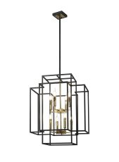 Aevita Multi Height Pendant, 8 x E14, Black / Gold