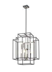 Aevita Multi Height Pendant, 8 x E14, Anthracite / Satin Nickel