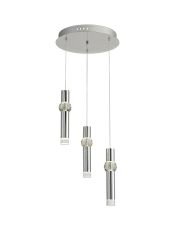 Ribollita 3 Light Round Pendant, 3 x 5W LED, 3000K, 268lm, Polished Chrome, 3yrs Warranty