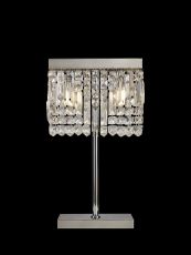 Roison 30x10cm Rectangular Table Lamp, 2 Light E14, Polished Chrome / Crystal