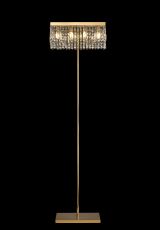 Roison 50x15cm Rectangular Floor Lamp, 4 Light E14, Gold / Crystal
