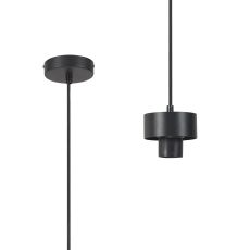 Konos 10cm Suspension (FRAME ONLY), 1 x E27, Matt Black / Black Fabric
