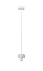Konos 10cm Suspension (FRAME ONLY), 1 x E27, Matt White / Marble / White Fabric