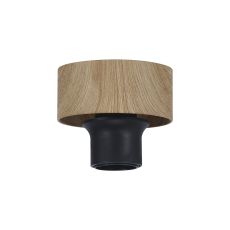 Konos 10cm Ceiling Light (FRAME ONLY), 1 x E27, Matt Black / Teak