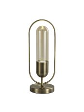 Saison Table Lamp, 1 x 7W LED, 4000K, 790lm, Antique Brass/Amber, 3yrs Warranty