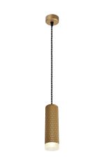 Seafood 6.5cm 1 Light 20cm Pendant Light GU10, Champagne Gold/Acrylic Ring