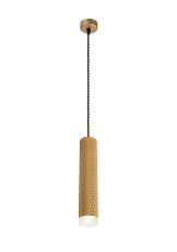Seafood 6.5cm 1 Light 30cm Pendant Light GU10, Champagne Gold/Acrylic Ring