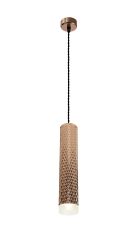 Seaford 1 Light 30cm Pendant Light GU10, Rose Gold/Acrylic Ring