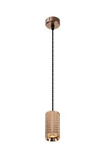 Seaford 1 Light 30cm Pendant Light GU10, Rose Gold/Sand Black