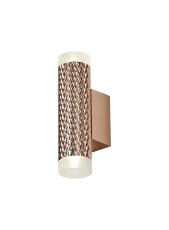 Seaford 2 Light Wall Lamp GU10, Rose Gold/Acrylic Rings