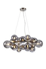 Monza 70cm Circular Pendant, 16 x G9, Satin Nickel, Smoke Plated Glass