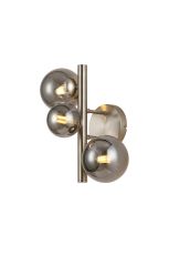 Monza Wall Lamp, 3 x G9, Satin Nickel, Smoke Plated Glass