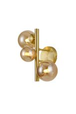Monza Wall Lamp, 3 x G9, Satin Gold, Amber Plated Glass