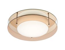 Shipplier Ceiling, 1 x 18W LED, 3000K, 1620lm, IP44, Amber/Mirror, 3yrs Warranty