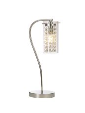 Sorriso Crystal Table Lamp Switched, 1 x E14, Polished Chrome & Clear Glass Shade