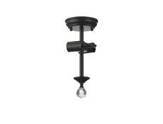 Amara 16.8cm Semi Flush Ceiling Light (FRAME ONLY), 2 x E27, Matt Black