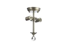 Amara 16.8cm Semi Flush Ceiling Light (FRAME ONLY), 2 x E27, Satin Nickel