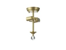 Amara 16.8cm Semi Flush Ceiling Light (FRAME ONLY), 2 x E27, Satin Gold