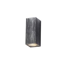 Tiramisu Rectangle Wall Lamp, 2 x GU10, IP54, Black/Silver