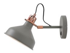 Tourish Adjustable Wall Lamp Switched, 1 x E27, Sand Grey/Copper/White