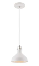 Tourish 19cm Small Pendant, 1 x E27, Sand White/Satin Nickel/White