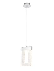 Tuboosso 13.5cm Pendant 2m, 1 x 4.5W LED, 3000K, 148lm, Polished Chrome, 3yrs Warranty