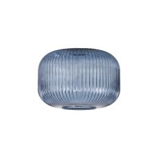 Urasawa 25cm Pumpkin Shaped Ribbed Glass (C), Petrol Blue