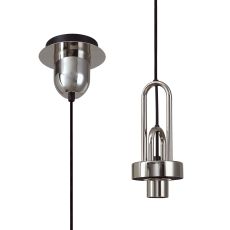 Urasawa 14cm 1 Light Pendant, (FRAME ONLY), 1 x E27, Polished Nickel/Matt Black
