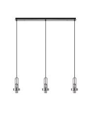 Urasawa Linear 3 Light Pendant, (FRAME ONLY), 3 x E27, Polished Nickel/Matt Black