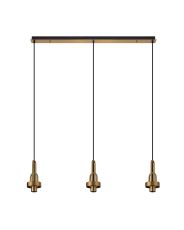 Urasawa Linear Suspension Kit, (FRAME ONLY), 3 x E27, Brass Gold/Matt Black