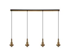 Urasawa Linear 4 Light Pendant, (FRAME ONLY), 4 x E27, Brass Gold/Matt Black
