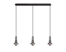 Urasawa Linear 3 Light Pendant, (FRAME ONLY), 3 x E27, Aged Pewter/Matt Black
