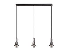 Urasawa Linear Suspension Kit, (FRAME ONLY), 3 x E27, Aged Pewter/Matt Black